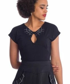 Banned Release The Spiders Top -GOTHIC SKIRTS Shop 06 30 TP10433BLK 1582 300x