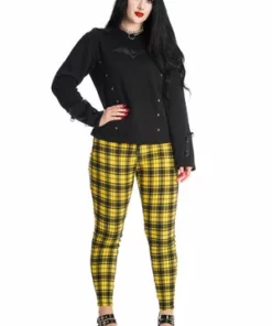 Banned Damien Trousers -GOTHIC SKIRTS Shop 1625833007TR31099Yellow 20SS68004BLK 0464 300x