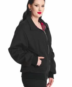 Banned Unisex Harrington Jacket -GOTHIC SKIRTS Shop 1641210132JBN615BLK4334 300x