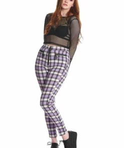 Banned Rumor Has It Trousers -GOTHIC SKIRTS Shop 1642506279TR31140 20LILAC 20CHECK 20TP10340 20BLK2992 300x