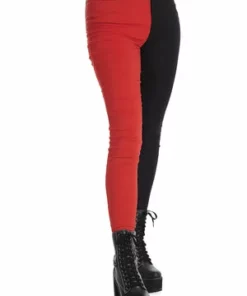 Banned Bailey Half & Half Trousers -GOTHIC SKIRTS Shop 1659026467TR31155BLK 20RED 4 300x