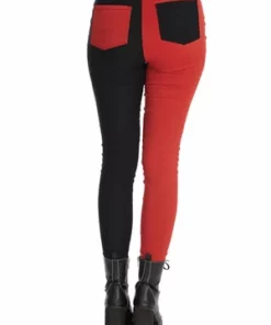 Banned Bailey Half & Half Trousers -GOTHIC SKIRTS Shop 1659026467TR31155BLK 20RED 5 300x