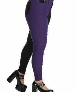 Banned Bailey Half & Half Trousers -GOTHIC SKIRTS Shop 1659026480TR31155BLK 20PURPLE 3 300x