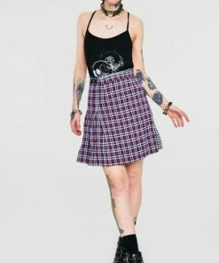 Jawbreaker Contrast Check Buckled Mini-Kilt -GOTHIC SKIRTS Shop Contrast Check Buckled Mini Kilt Jawbreaker 3 300x