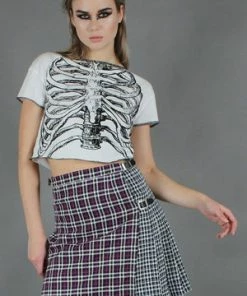 Jawbreaker Contrast Check Buckled Mini-Kilt -GOTHIC SKIRTS Shop Contrast Check Buckled Mini Kilt Jawbreaker 5 300x