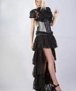 Burleska Elizium Steel Boned Underbust Corset In Taffeta -GOTHIC SKIRTS Shop Elizium Steel Boned Underbust Corset In Taffeta Burleska 13 300x