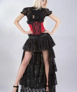 Burleska Elizium Steel Boned Underbust Corset In Taffeta -GOTHIC SKIRTS Shop Elizium Steel Boned Underbust Corset In Taffeta Burleska 8 300x