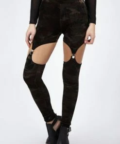 Jawbreaker Fight Me Velvet Harness Leggings -GOTHIC SKIRTS Shop Fight Me Velvet Harness Leggings Jawbreaker 5 300x