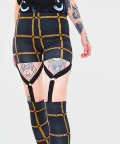 Jawbreaker Head In The Clouds Plaid Harness Leggings -GOTHIC SKIRTS Shop Head In The Clouds Plaid Harness Leggings Jawbreaker 4 300x