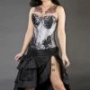 Burleska Paris Overbust Steel Boned Lacing Corset In Taffeta -GOTHIC SKIRTS Shop Paris Overbust Steel Boned Lacing Corset In Taffeta Burleska 300x