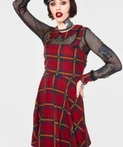Jawbreaker Passionate By Nature Plaid Overall Dress