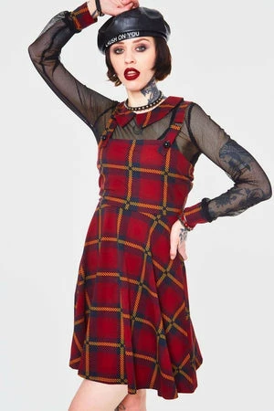 Jawbreaker Passionate By Nature Plaid Overall Dress -GOTHIC SKIRTS Shop Passionate By Nature Plaid Overall Dress