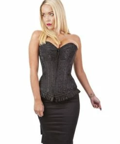 Burleska Petra Zip Long Line Overbust Burlesque Corset In King Brocade -GOTHIC SKIRTS Shop Petra Zip Long Line Overbust Burlesque Corset In King Brocade Burleska 15 300x