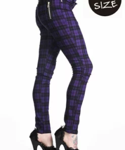 Banned Red Check Plus Size Skinny Jeans -GOTHIC SKIRTS Shop Red Check Plus Size Skinny Jeans Banned 5 300x