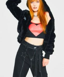 Jawbreaker Star Struck Faux Fur Jacket