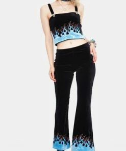 Jawbreaker Too Hot To Handle Flame Flared Trousers 11 Jawbreaker Too Hot To Handle Flame Flared Trousers -GOTHIC SKIRTS Shop Too Hot To Handle Flame Flared Trousers Jawbreaker 3 300x