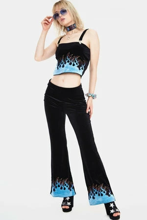 Jawbreaker Too Hot To Handle Flame Flared Trousers 3 Jawbreaker Too Hot To Handle Flame Flared Trousers