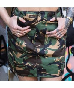 Toxico Woodland Camo Skirt -GOTHIC SKIRTS Shop Woodland Camo Skirt Toxico 3 300x