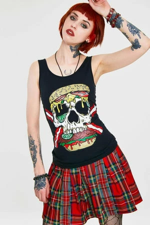 Jawbreaker Zombie Skull Burger Tie Back Top 2 Jawbreaker Zombie Skull Burger Tie Back Top