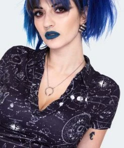 Jawbreaker Alchemy Cat Print Mini Polo Dress -GOTHIC SKIRTS Shop alchemy cat print mini polo dress dra 9569 04.1427 300x