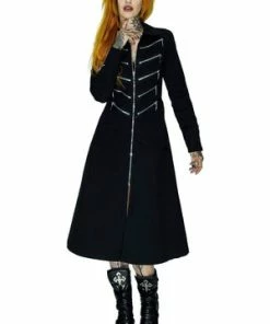 Dr Faust Alternative Matrix Long Cotton Black Coat - Bellona
