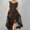 Burleska Athena Overbust Zip Front Corset In Brown Stripe Brocade -GOTHIC SKIRTS Shop athena overbust zip front corset in brown stripe brocade burleska 300x