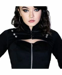 Dr Faust Avant-garde Military Hi Lo Black Mini Dress - Liberty -GOTHIC SKIRTS Shop avant garde military hi lo black mini dress liberty dr faust 3 300x