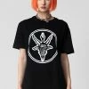 Long Clothing Baphomet - Black T-Shirt - Unisex -GOTHIC SKIRTS Shop baphomet black t shirt unisex long clothing 300x
