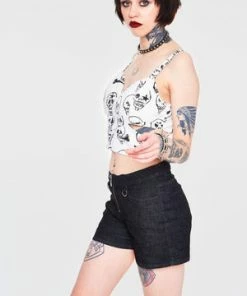 Jawbreaker Black Denim Shorts -GOTHIC SKIRTS Shop black denim shorts jawbreaker 4 300x