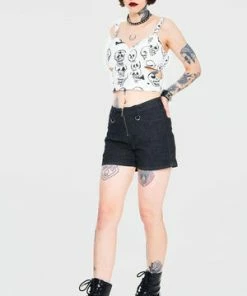 Jawbreaker Black Denim Shorts -GOTHIC SKIRTS Shop black denim shorts jawbreaker 5 300x