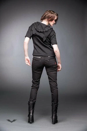 Queen Of Darkness Black Jacket With Rivets And Hood 9 Queen Of Darkness Black Jacket With Rivets And Hood - Image 7