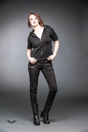 Queen Of Darkness Black Jacket With Rivets And Hood 10 Queen Of Darkness Black Jacket With Rivets And Hood - Image 8