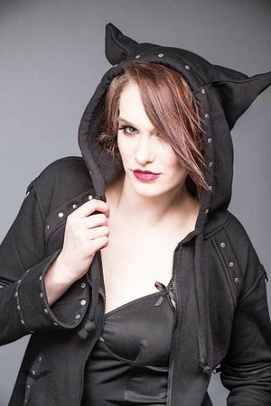 Queen Of Darkness Black Jacket With Rivets And Hood 11 Queen Of Darkness Black Jacket With Rivets And Hood - Image 9