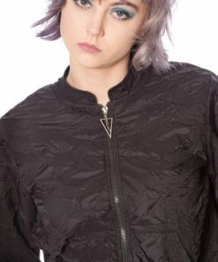 Banned Black Lava Bomber Jacket -GOTHIC SKIRTS Shop black lava bomber jacket banned 4 300x