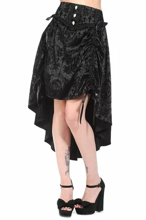 Banned Black Long Gothic Skirt -GOTHIC SKIRTS Shop black long gothic skirt