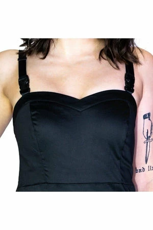 Dr Faust Black Rugged Plastic Clasp Black Mini Dress - Serenity 5 Dr Faust Black Rugged Plastic Clasp Black Mini Dress - Serenity - Image 3