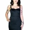 Dr Faust Black Rugged Plastic Clasp Black Mini Dress - Serenity