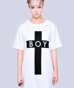 Long Clothing Boy Cross T-Shirt - Unisex -GOTHIC SKIRTS Shop boy cross t shirt unisex long clothing 7 300x