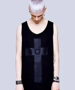 Long Clothing Boy Cross Vest - Unisex -GOTHIC SKIRTS Shop boy cross vest unisex long clothing 3 300x