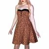 Dr Faust Brown Leopard Animal Print Mini Dress - Robin -GOTHIC SKIRTS Shop brown leopard animal print mini dress robin dr faust 300x