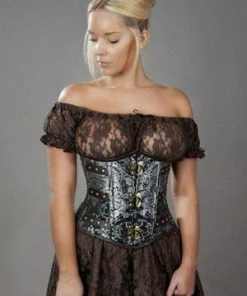 Burleska C-Lock Underbust Steampunk Corset In King Brocade -GOTHIC SKIRTS Shop c lock underbust steampunk corset in king brocade burleska 3 300x