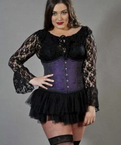 Burleska Candy Underbust Plus Size Steel Boned Waist Training Corset In Brocade -GOTHIC SKIRTS Shop candy underbust plus size steel boned waist training corset in brocade burleska 5 300x