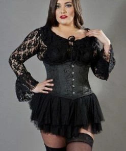 Burleska Candy Underbust Plus Size Steel Boned Waist Training Corset In Brocade
