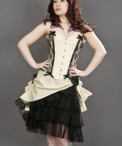 Burleska Chantelle Overbust Steel Boned Corset In Taffeta -GOTHIC SKIRTS Shop chantelle overbust steel boned corset in taffeta burleska 3 300x