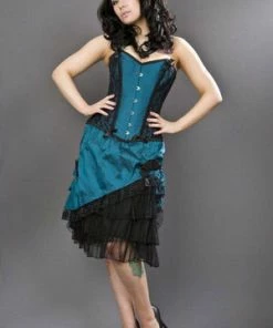 Burleska Chantelle Overbust Steel Boned Corset In Taffeta -GOTHIC SKIRTS Shop chantelle overbust steel boned corset in taffeta burleska 4 300x