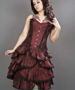 Burleska Chantelle Overbust Steel Boned Corset In Taffeta -GOTHIC SKIRTS Shop chantelle overbust steel boned corset in taffeta burleska 5 300x