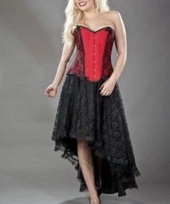 Burleska Chantelle Overbust Steel Boned Corset In Taffeta -GOTHIC SKIRTS Shop chantelle overbust steel boned corset in taffeta burleska 6 300x