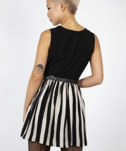 Jawbreaker Circ Le Soir Striped Skater Dress -GOTHIC SKIRTS Shop circ le soir striped skater dress jawbreaker 6 300x