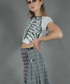 Jawbreaker Contrast Check Buckled Mini-Kilt -GOTHIC SKIRTS Shop contrast check buckled mini kilt jawbreaker 7 300x