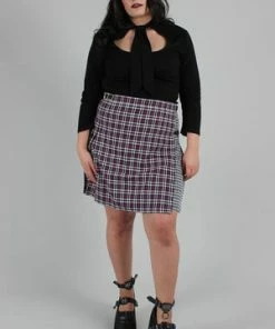 Jawbreaker Contrast Check Buckled Mini-Kilt -GOTHIC SKIRTS Shop contrast check buckled mini kilt jawbreaker 9 300x